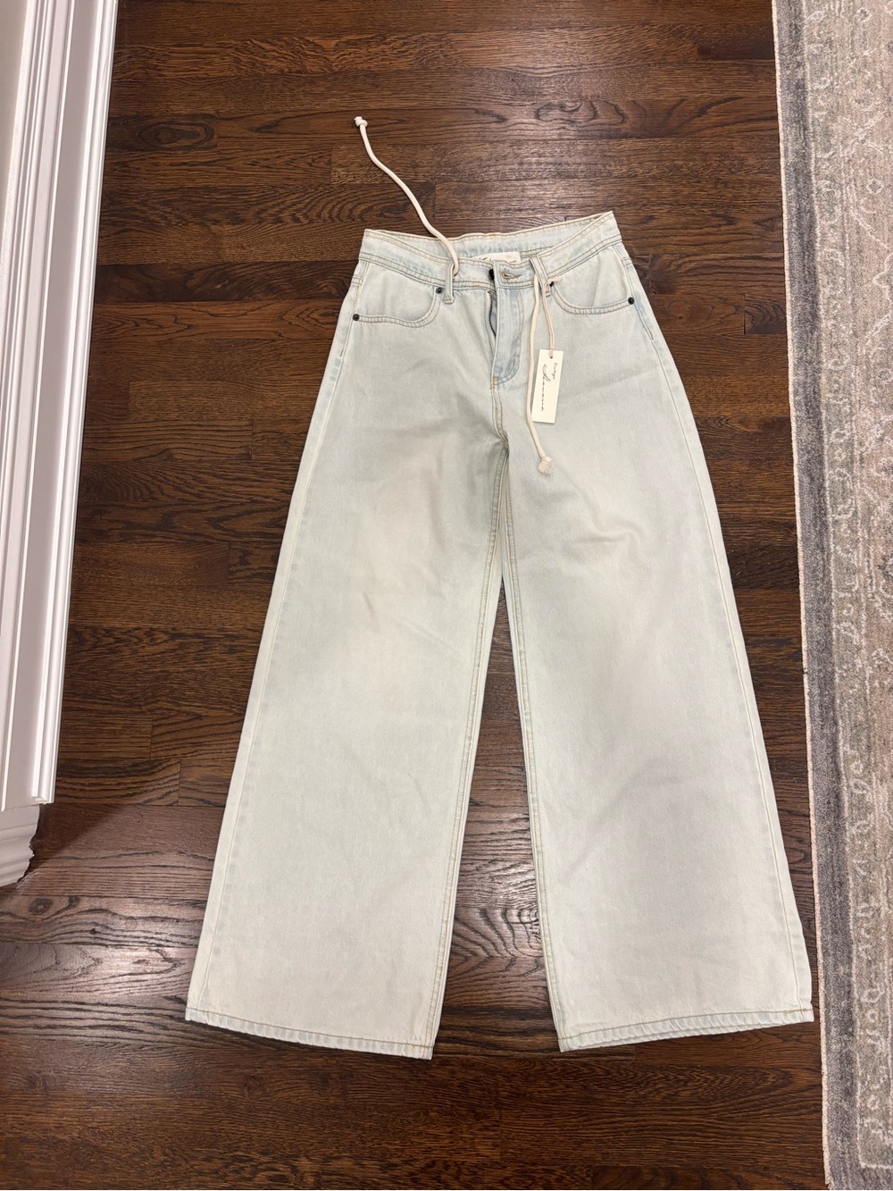 Vintage Havana Wide Leg Jeans in Light Mint